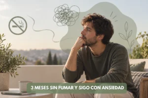 Hombre que lleva 3 meses sin fumar y sigo con ansiedad, afrontando el malestar tras dejar el tabaco