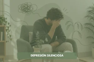 Hombre sentado con gesto de malestar para representar la depresión silenciosa